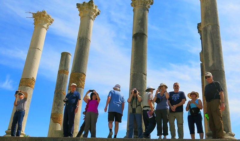 tourists in volubilis monument