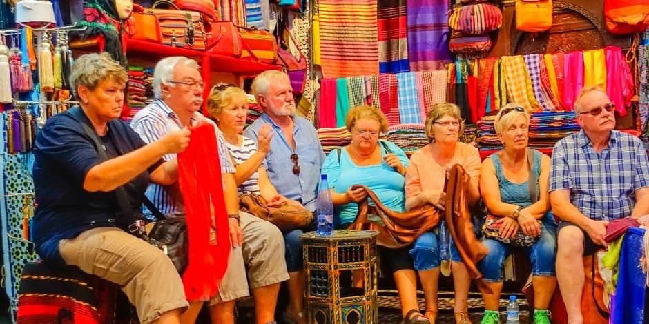 tourists shopping in morocco