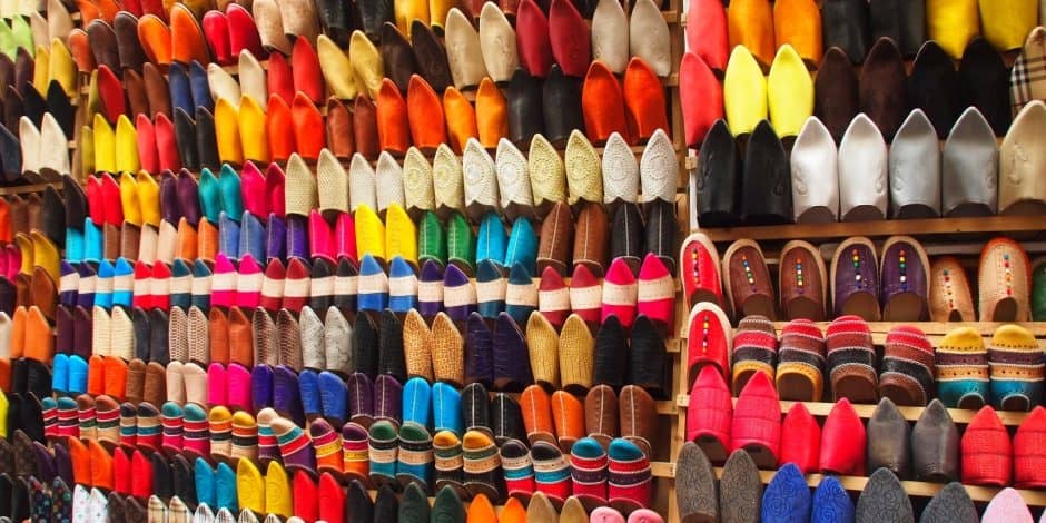 slippers shop in morocco