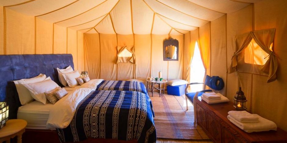 inside luxury tent