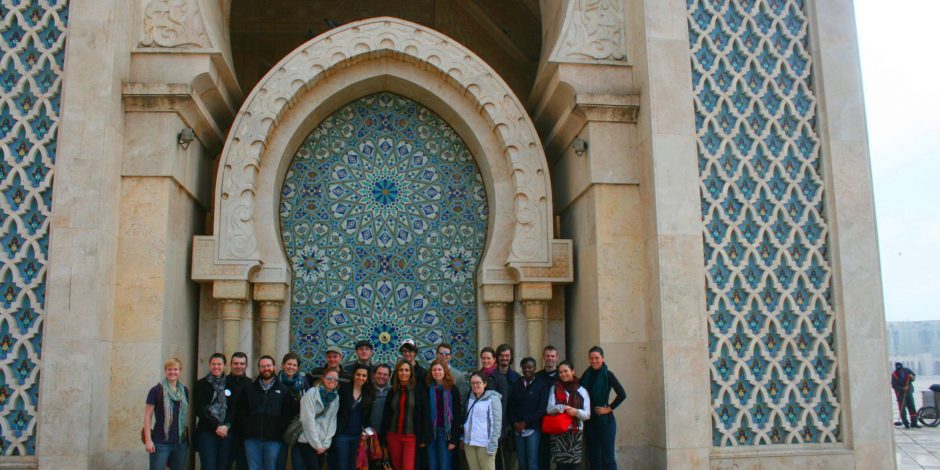 tourists in hassan II mosque