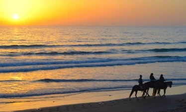 horse riding near beach, Morocco Tour,