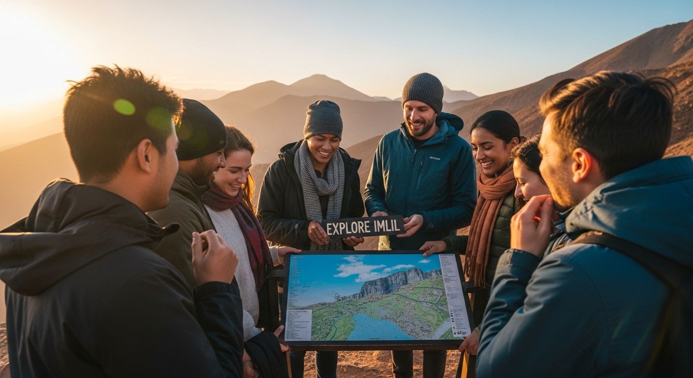 Imlil Atlas Mountains sunrise hikers