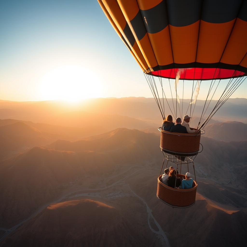 Exclusive hot air balloon ride over Atlas Mountains at sunrise