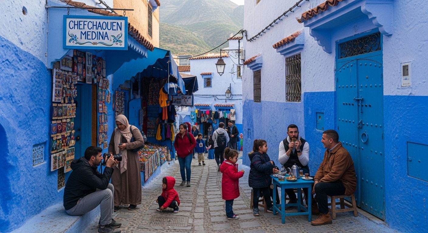 chefchaouen medina street life
