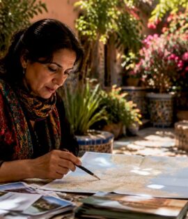 Travel agent planning sustainable Moroccan trip